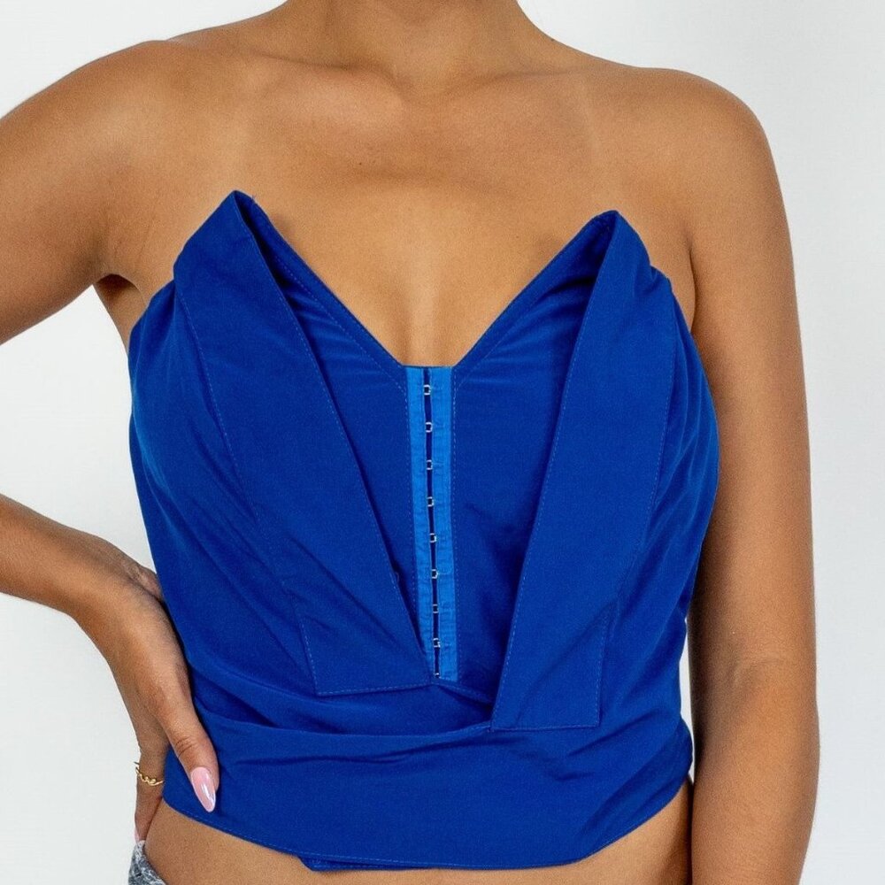 Women's Junior Electric Blue Strapless Top